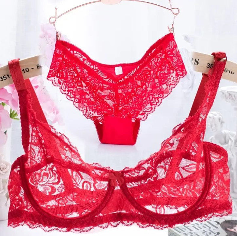 Fancy soft lace summer Bra Panty