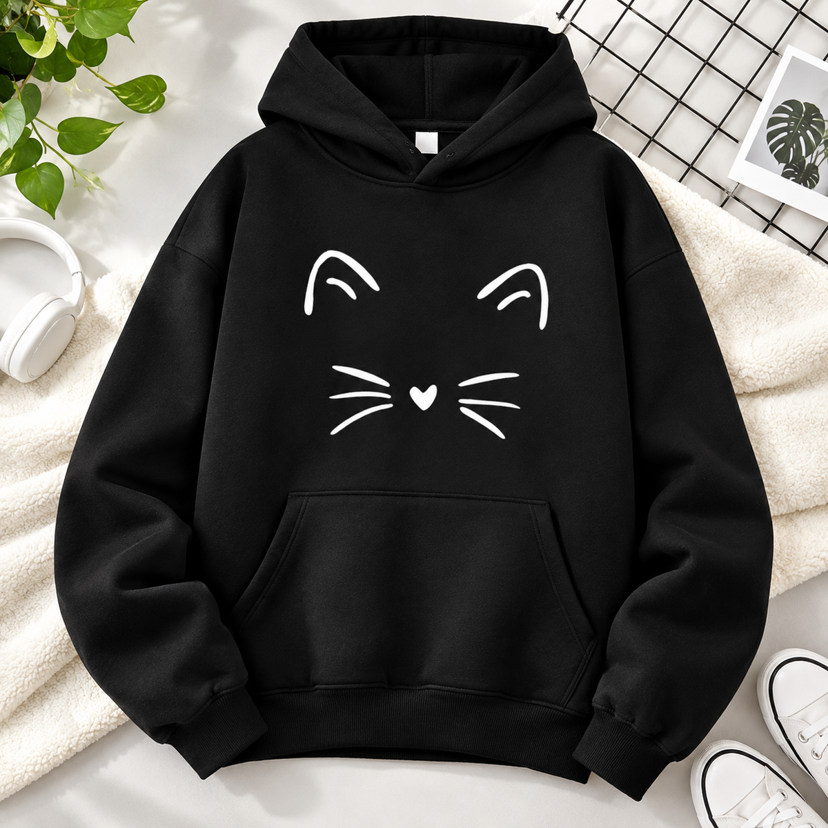 LADIES CAT HOODIE