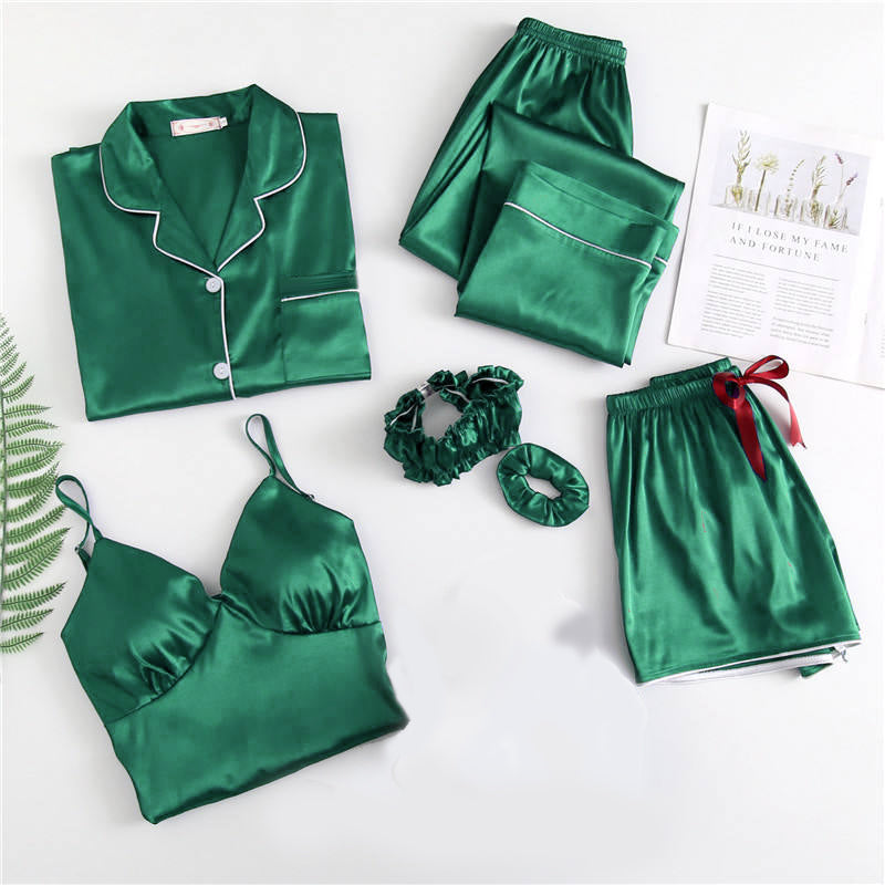 6 Piece Pipine Pajama robe Nightwear