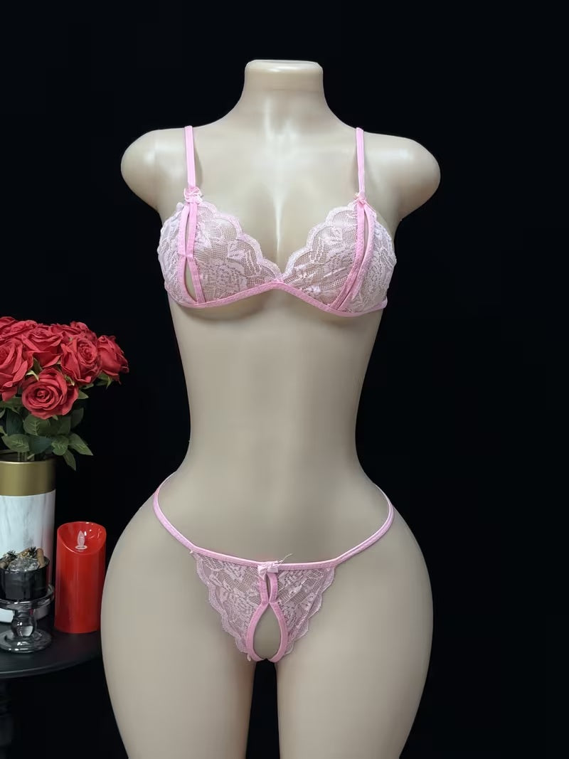 Lace Cut-Out Lingerie Set