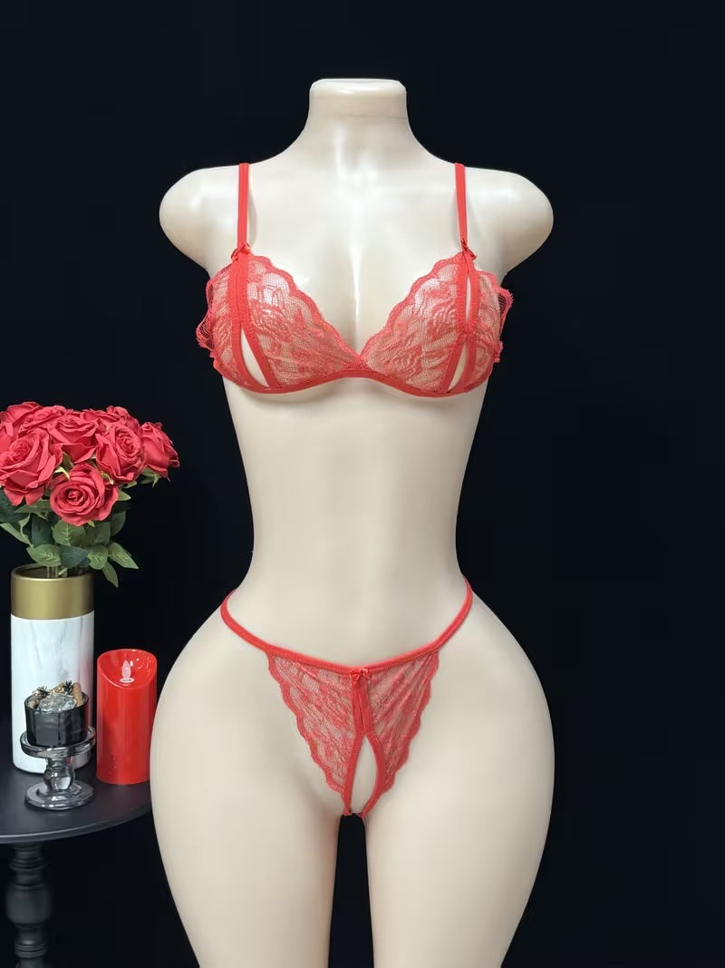 Lace Cut-Out Lingerie Set