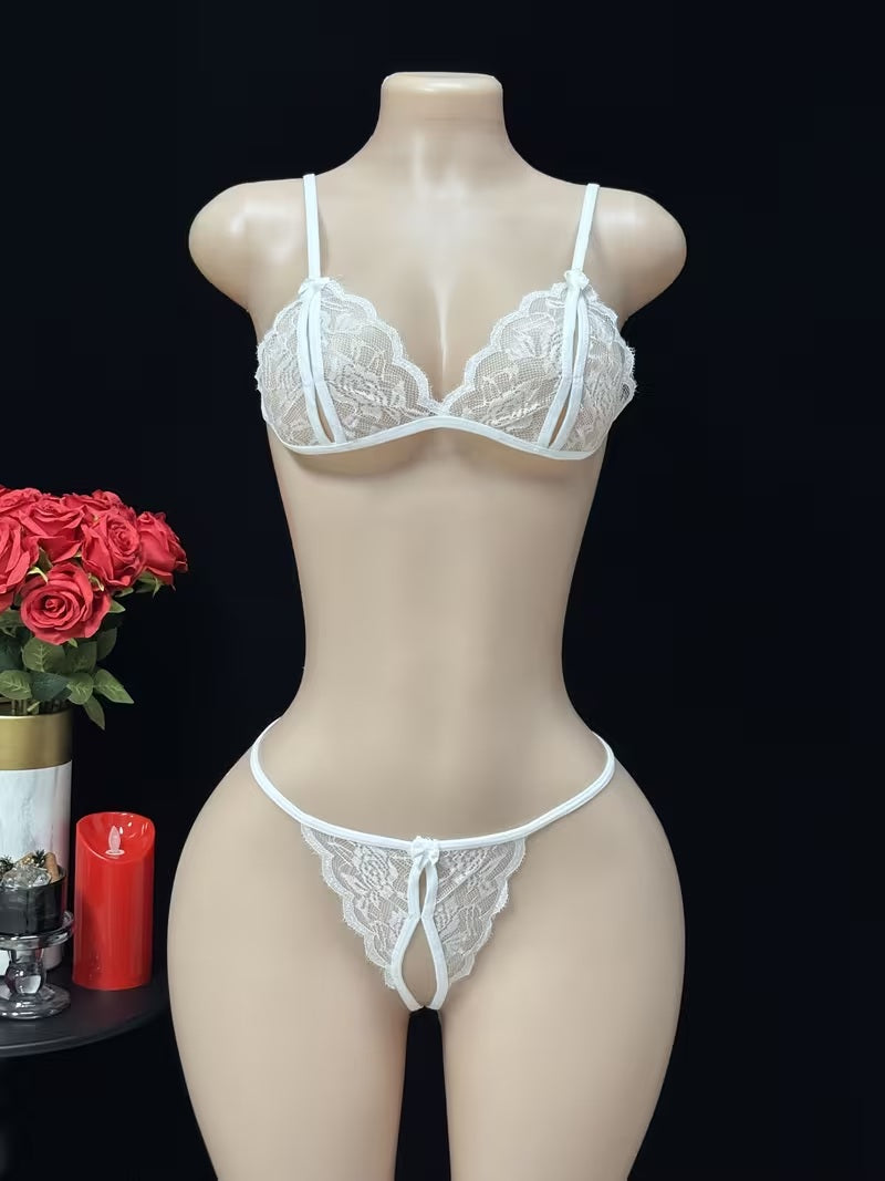Lace Cut-Out Lingerie Set