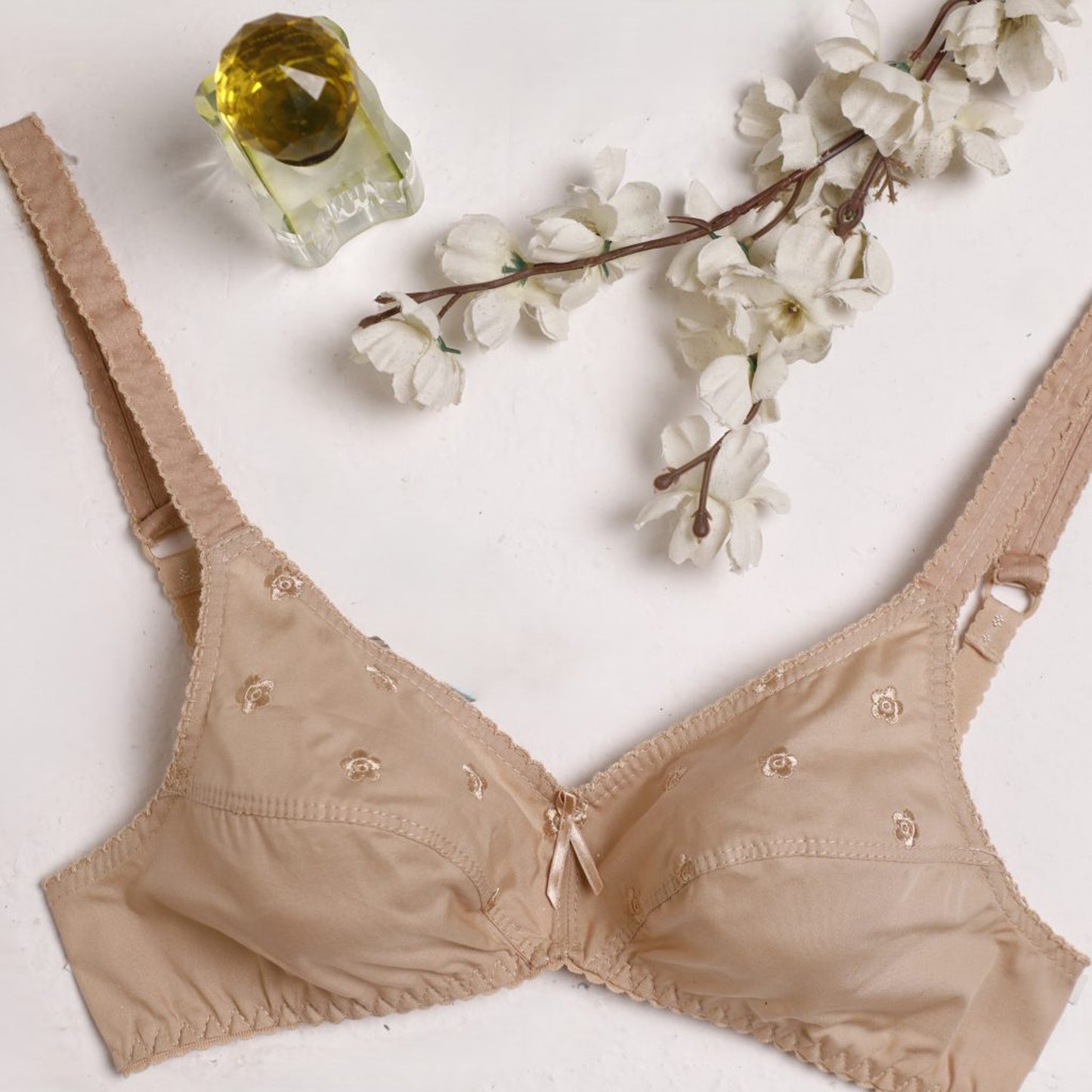 Cotton bra front bow