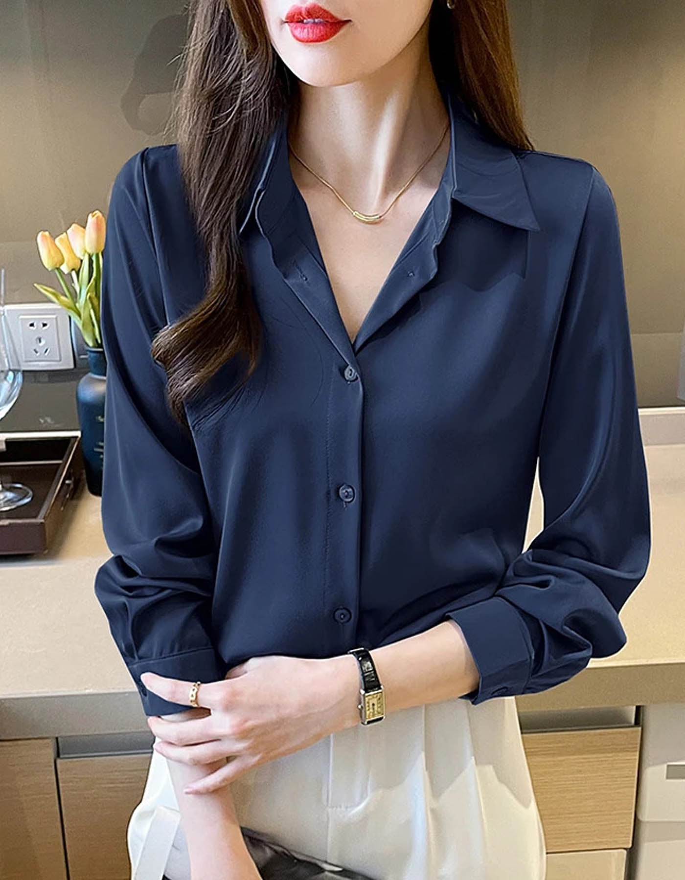 Ladies Satin Shirts