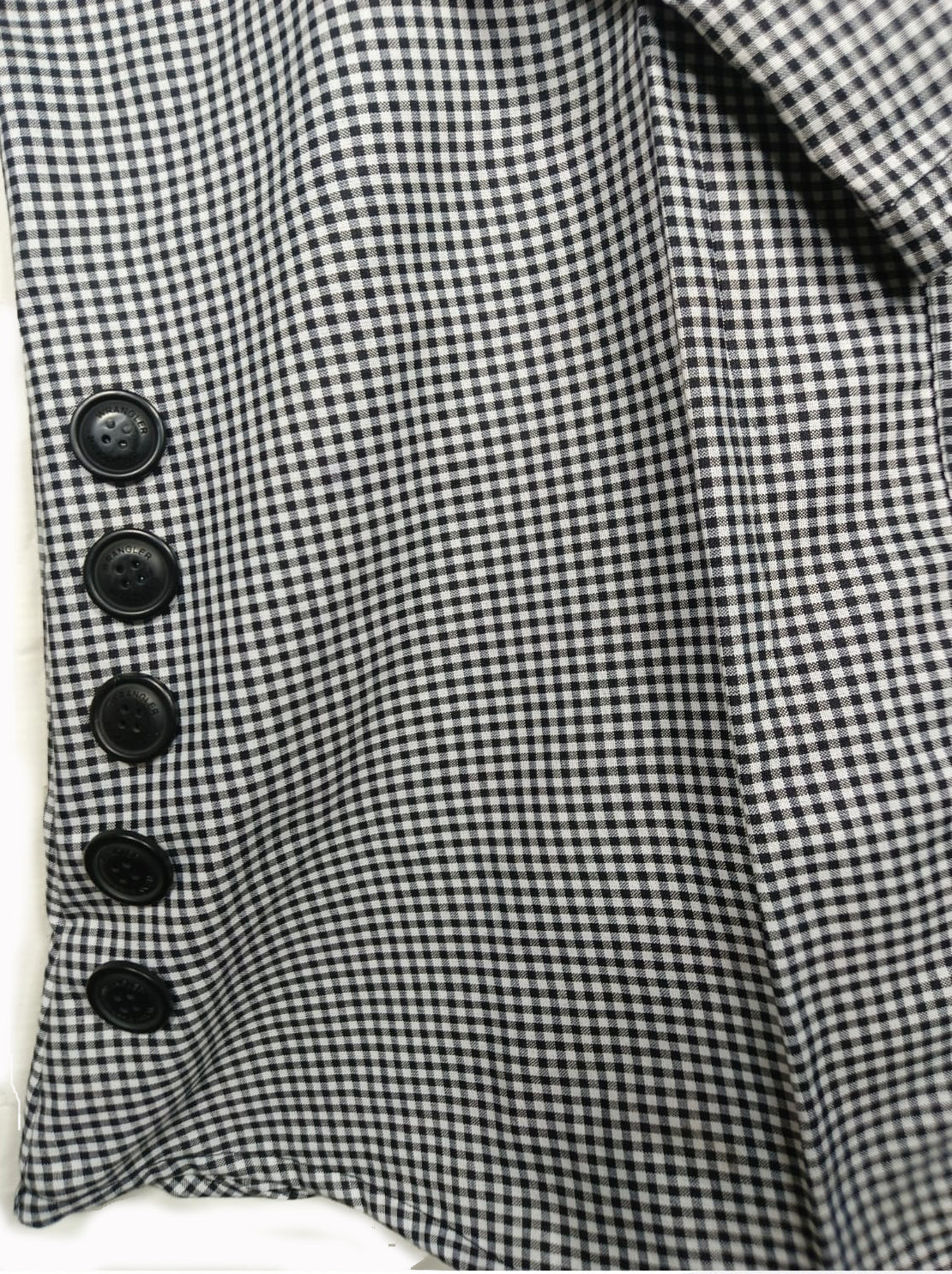 Ladies button checkered top