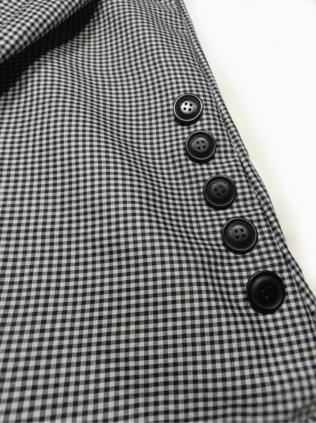 Ladies button checkered top