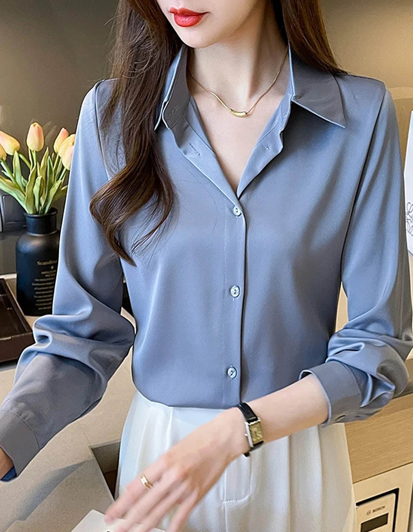 Ladies Satin Shirts