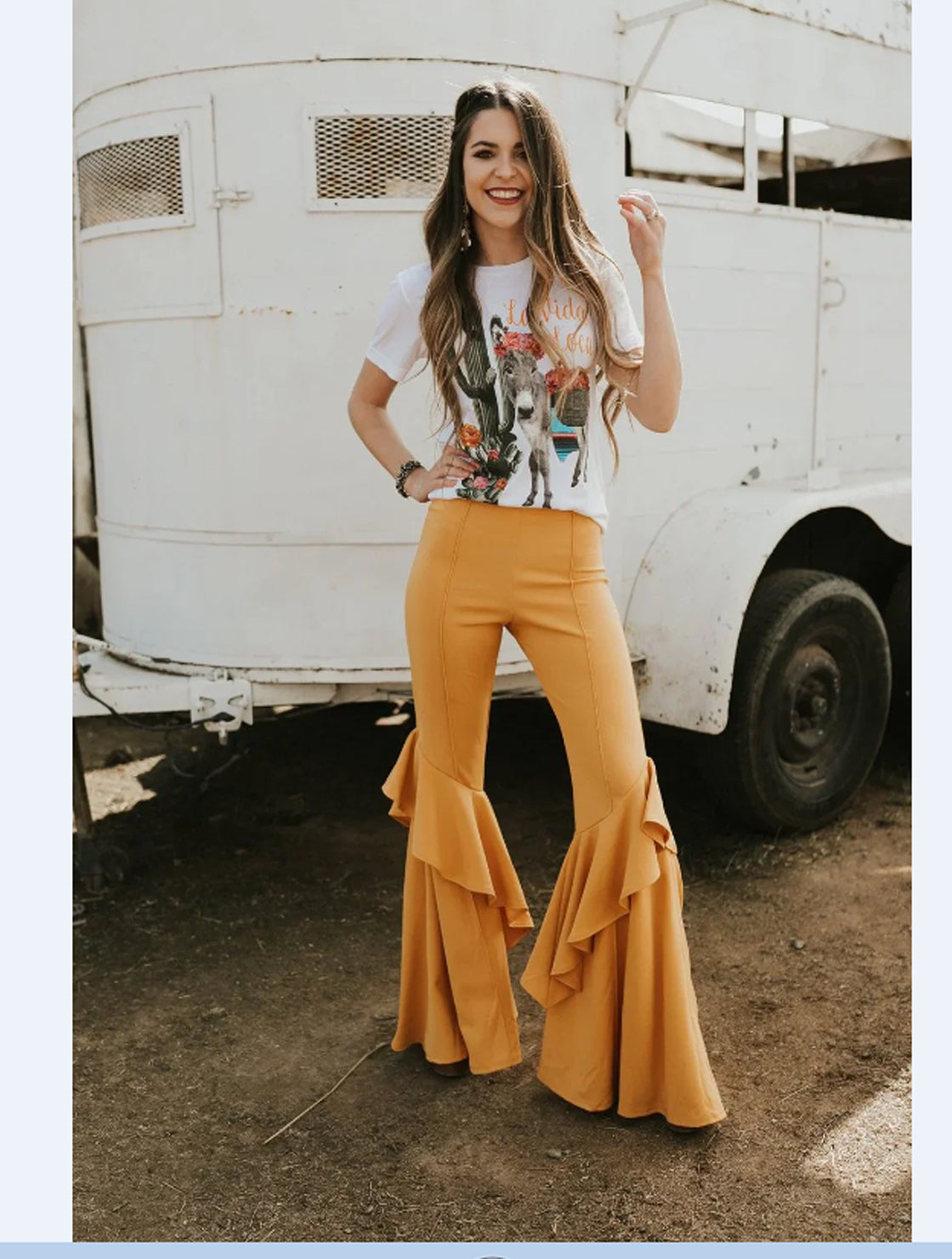 Ruffle Flowing Pants