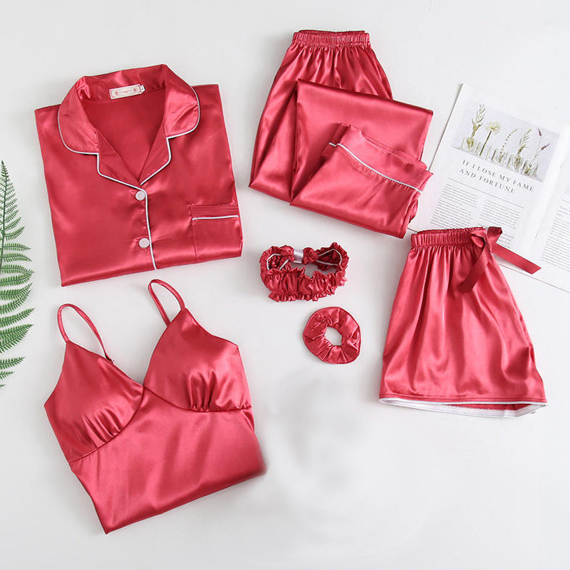 6 Piece Pipine Pajama robe Nightwear