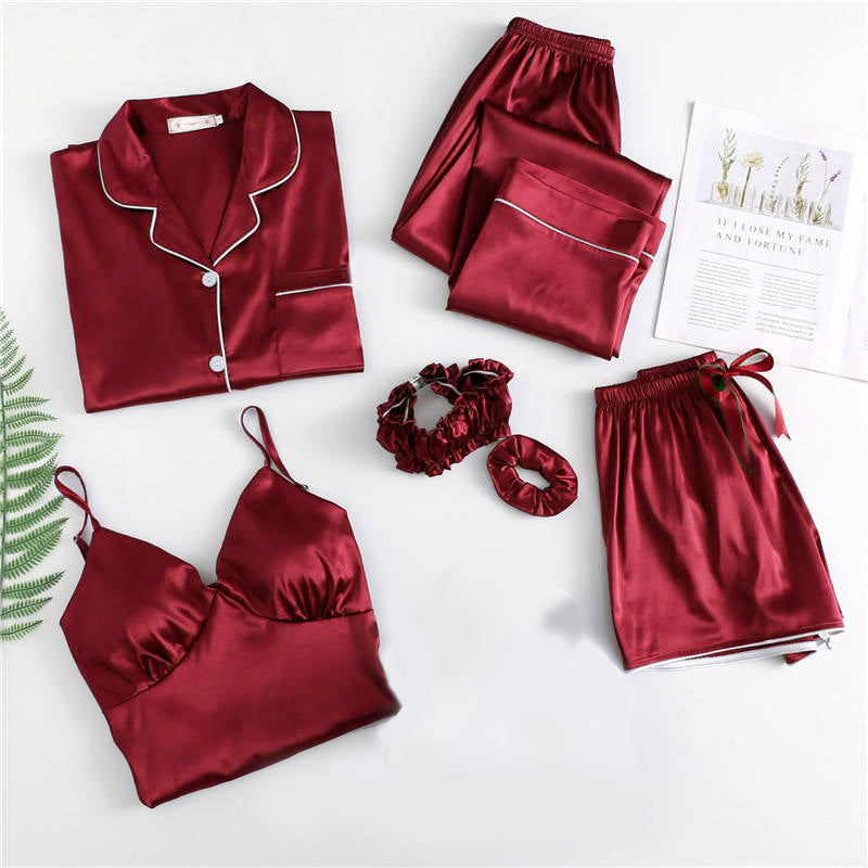 6 Piece Pipine Pajama robe Nightwear