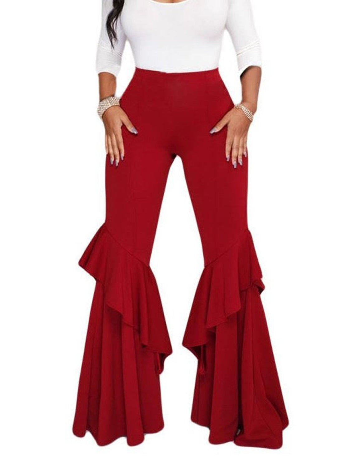 Ruffle Flowing Pants
