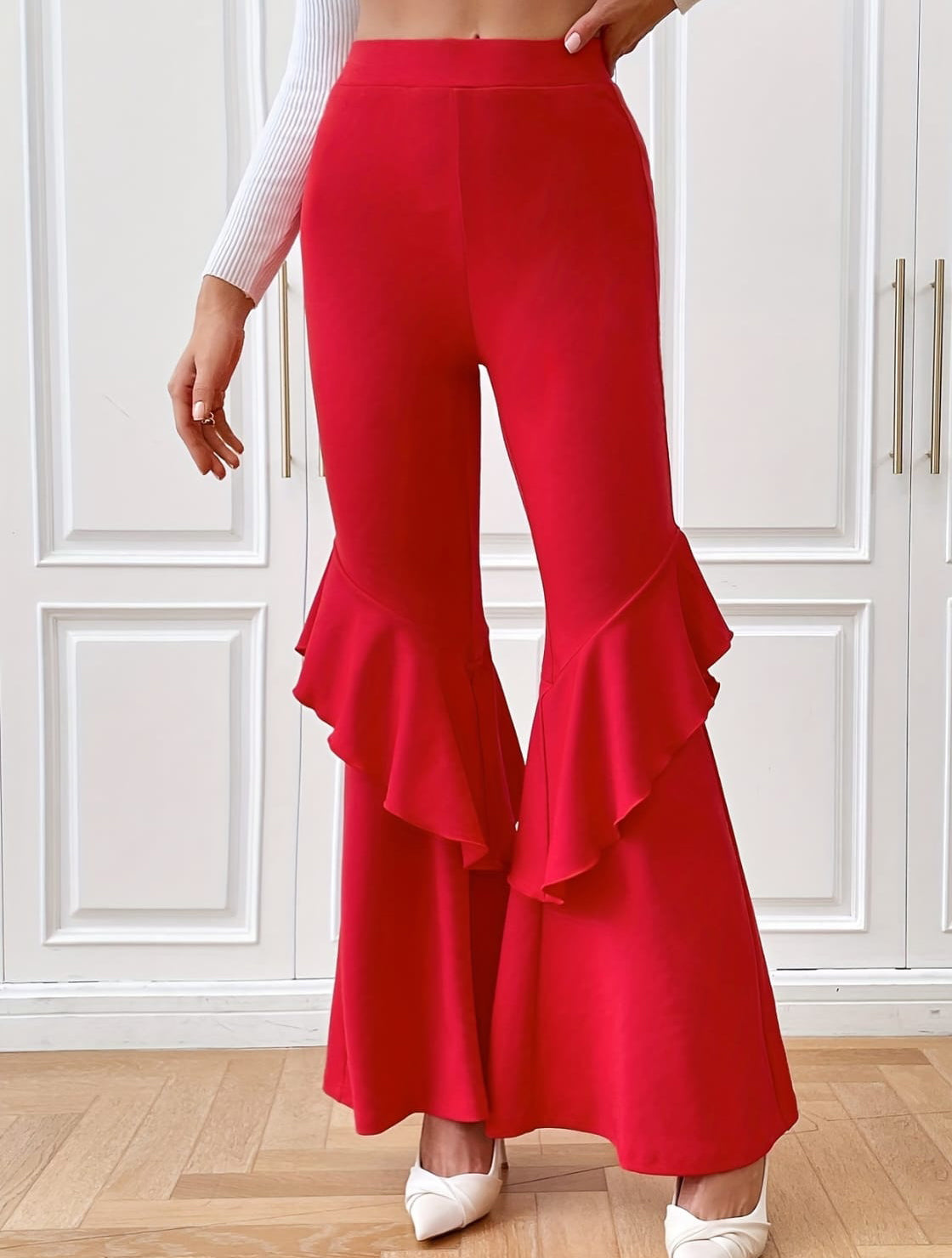 Ruffle Flowing Pants