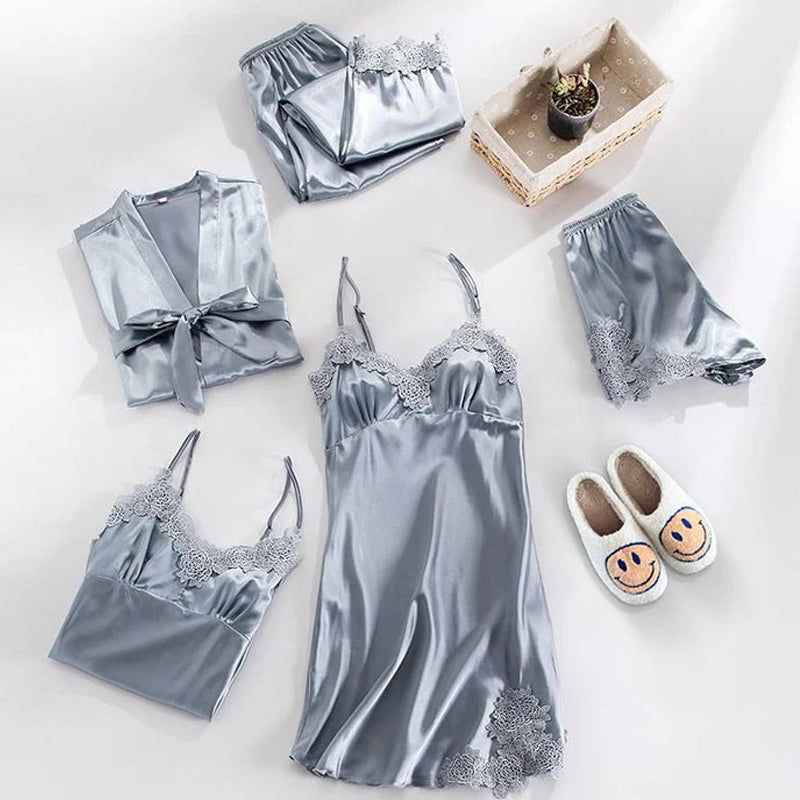 5 pieces Silk Nightwear