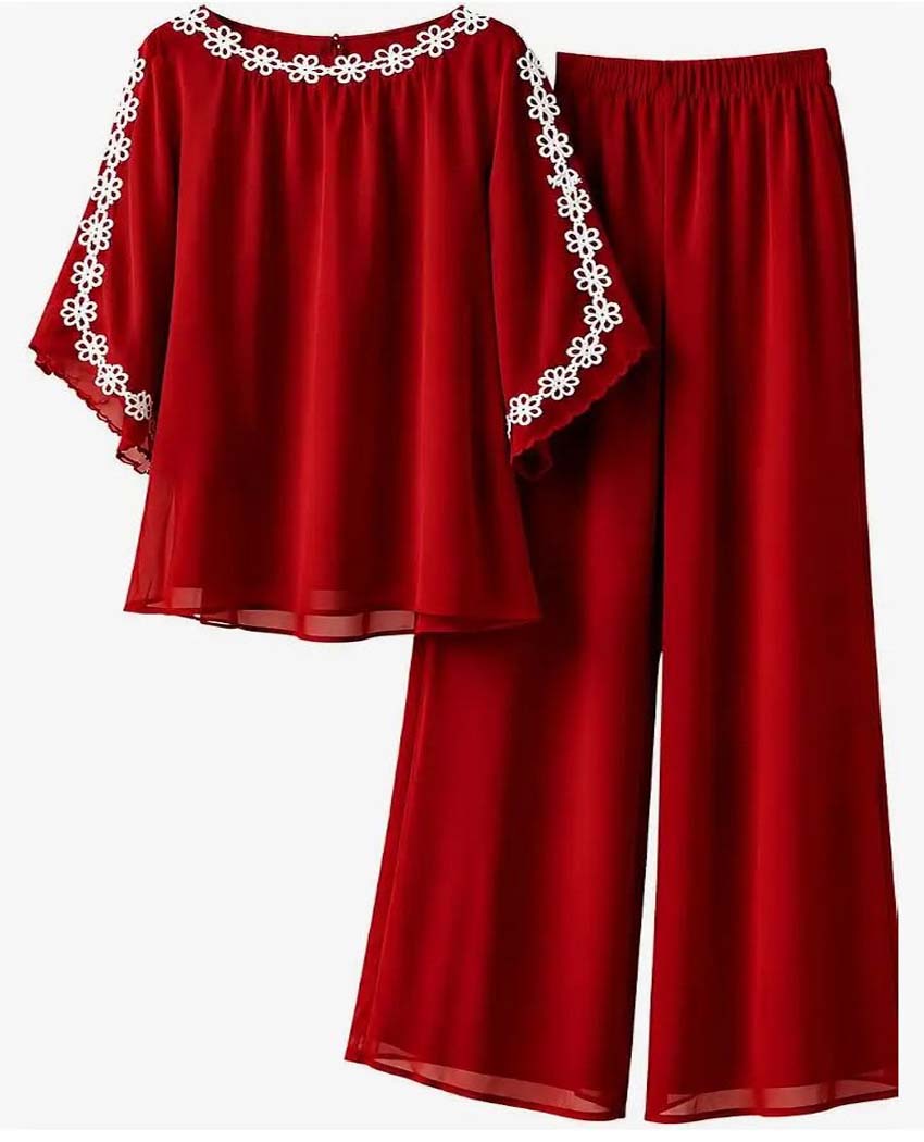 Lacomfia 2 pc plus size Top and Plazzo