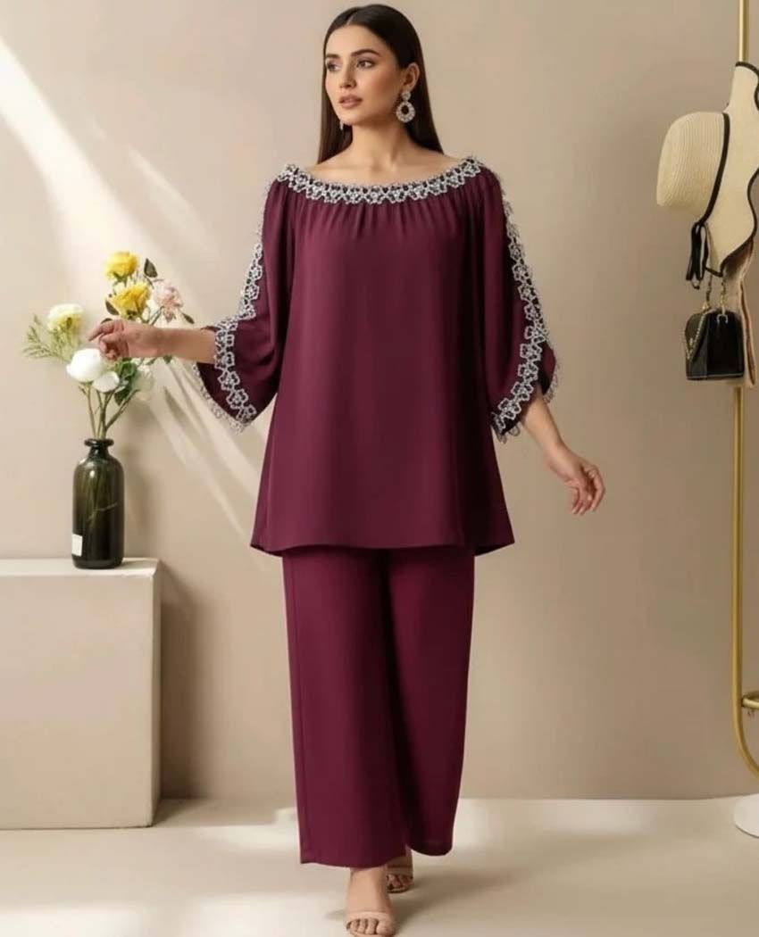 Lacomfia 2 pc plus size Top and Plazzo