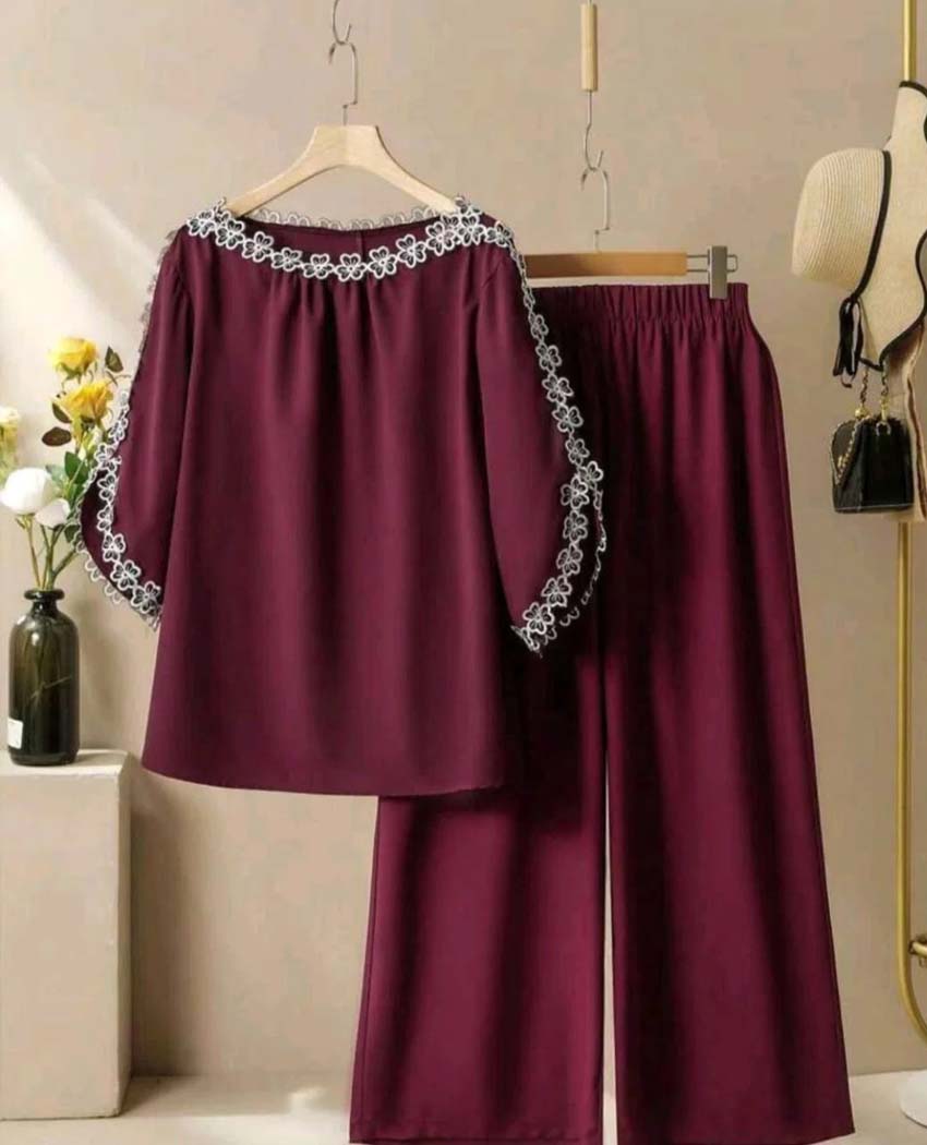 Lacomfia 2 pc plus size Top and Plazzo