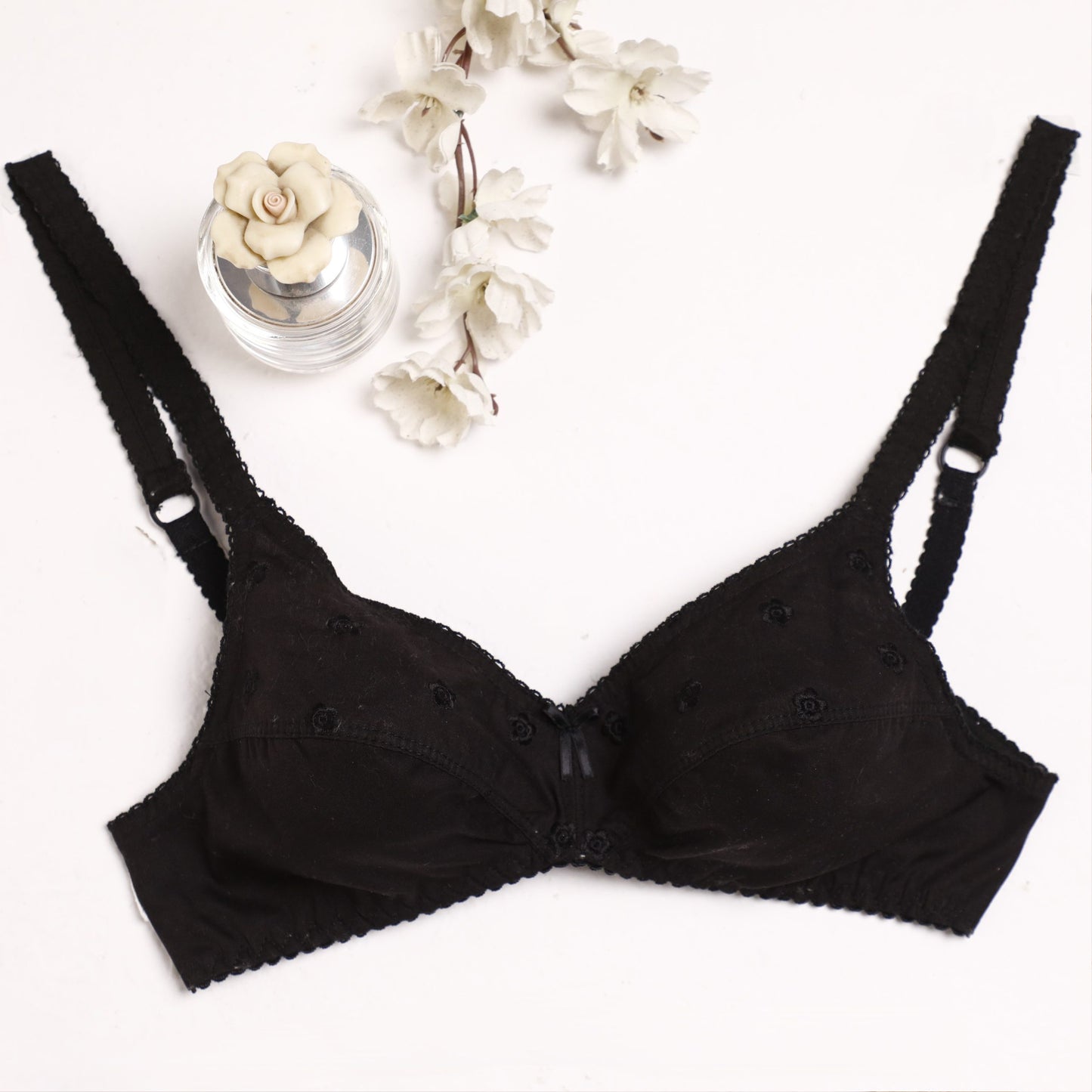Cotton bra front bow