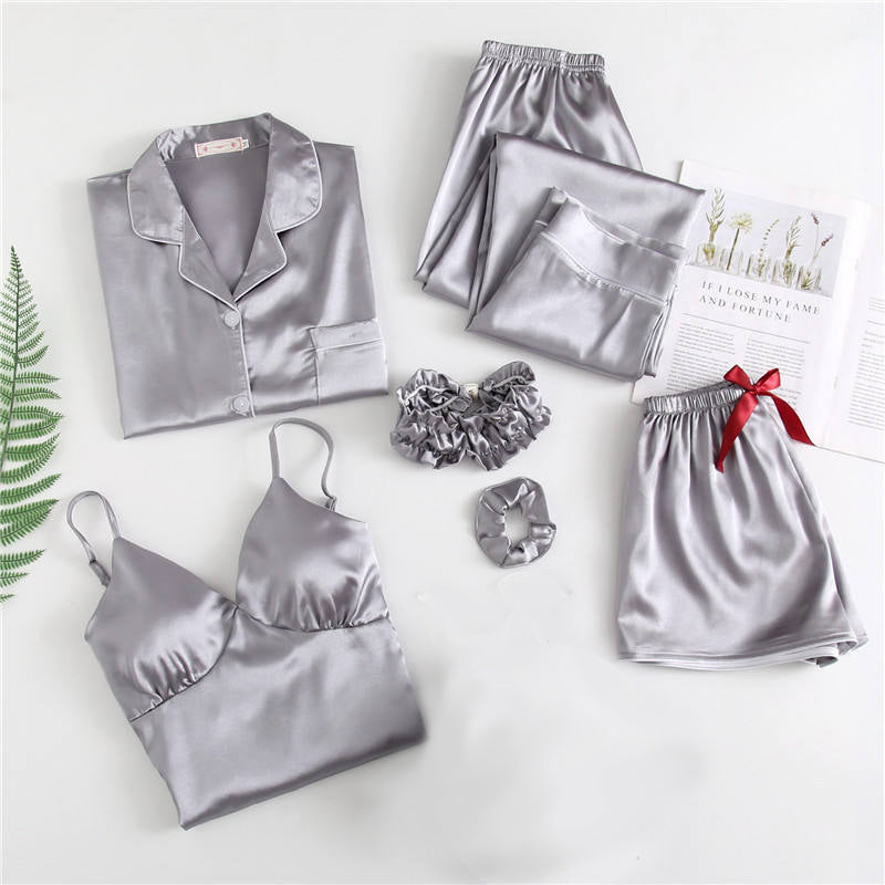 6 Piece Pipine Pajama robe Nightwear